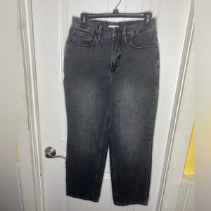 Good American 90s Duster Straight Leg jeans black size 6/28